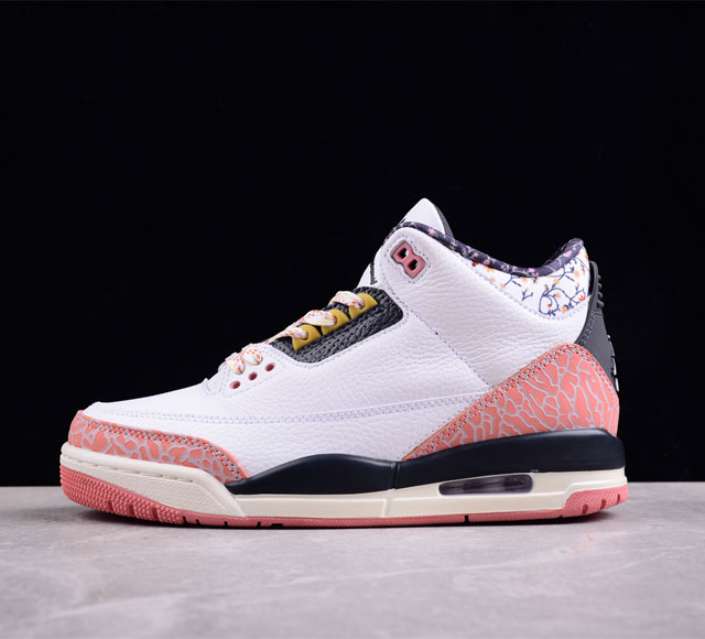 Air Jordan 3 Gs Red Stardust Aj3 乔3全新白粉色花卉 441140-100 #整双鞋在 Air Jordan 3 的基础上 依旧