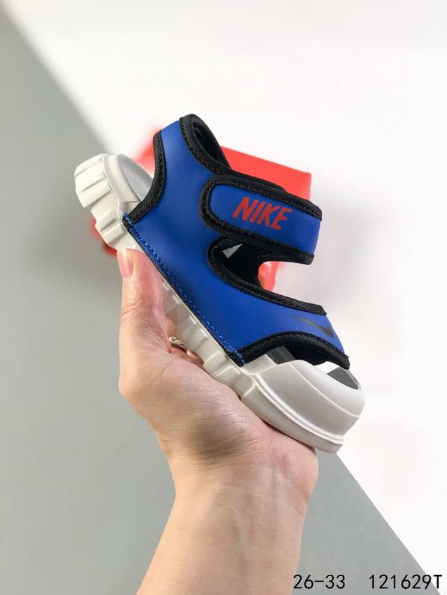 萌娃童鞋！Nike Air Max Sol Sandal 耐克气垫缓震沙滩鞋 夏季款 露趾运动凉鞋 耐磨舒适 魔术贴松紧 尺码：见图 Id：121629T