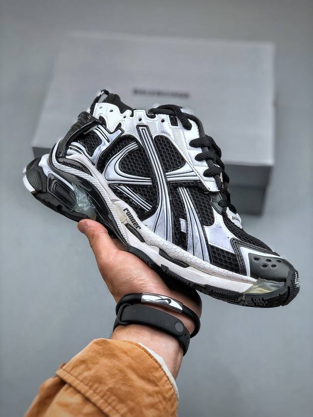 巴黎世家balenciaga Runner Sneaker”Grey Black Pink“慢跑系列低帮复古野跑潮流姥爹风百搭休闲运动慢跑鞋“解构破坏灰黑涂鸦”