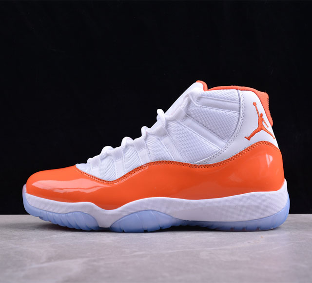 Air Jordan 11 “Bright Citrus ”乔丹11代 高邦 橙白 乔丹篮球鞋系列货号：378037-002 鞋身采用白色尼龙网眼鞋面，搭配橘色
