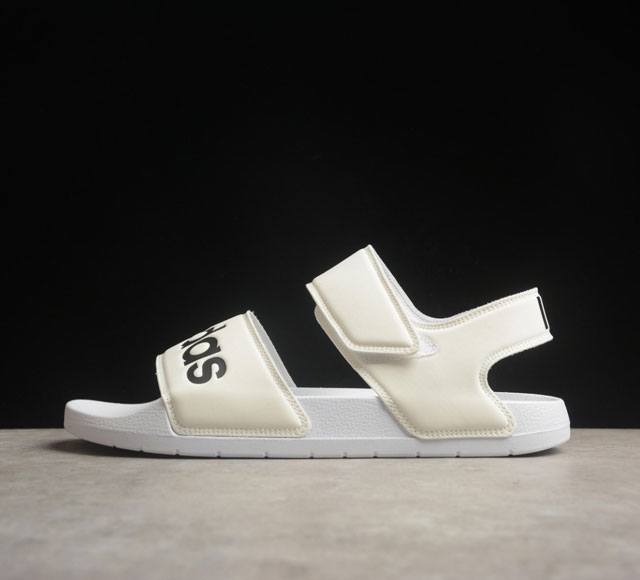 Adidas Adilette Sandal 夏季新款沙滩鞋 情侣款休闲凉鞋 男女魔术贴凉鞋 亮白 黑色 Fw5360 36--45