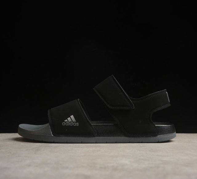 Adidas Adilette Sandal 新款沙滩拖鞋 阿迪达斯魔术贴凉鞋 黑银 Hp3007 36-45